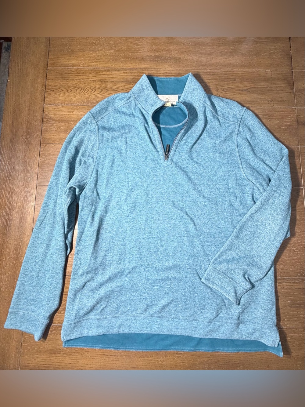 Tommy Bahama Men's Heathered Sky Blue Reversible Quarter-Zip Pullover size XL